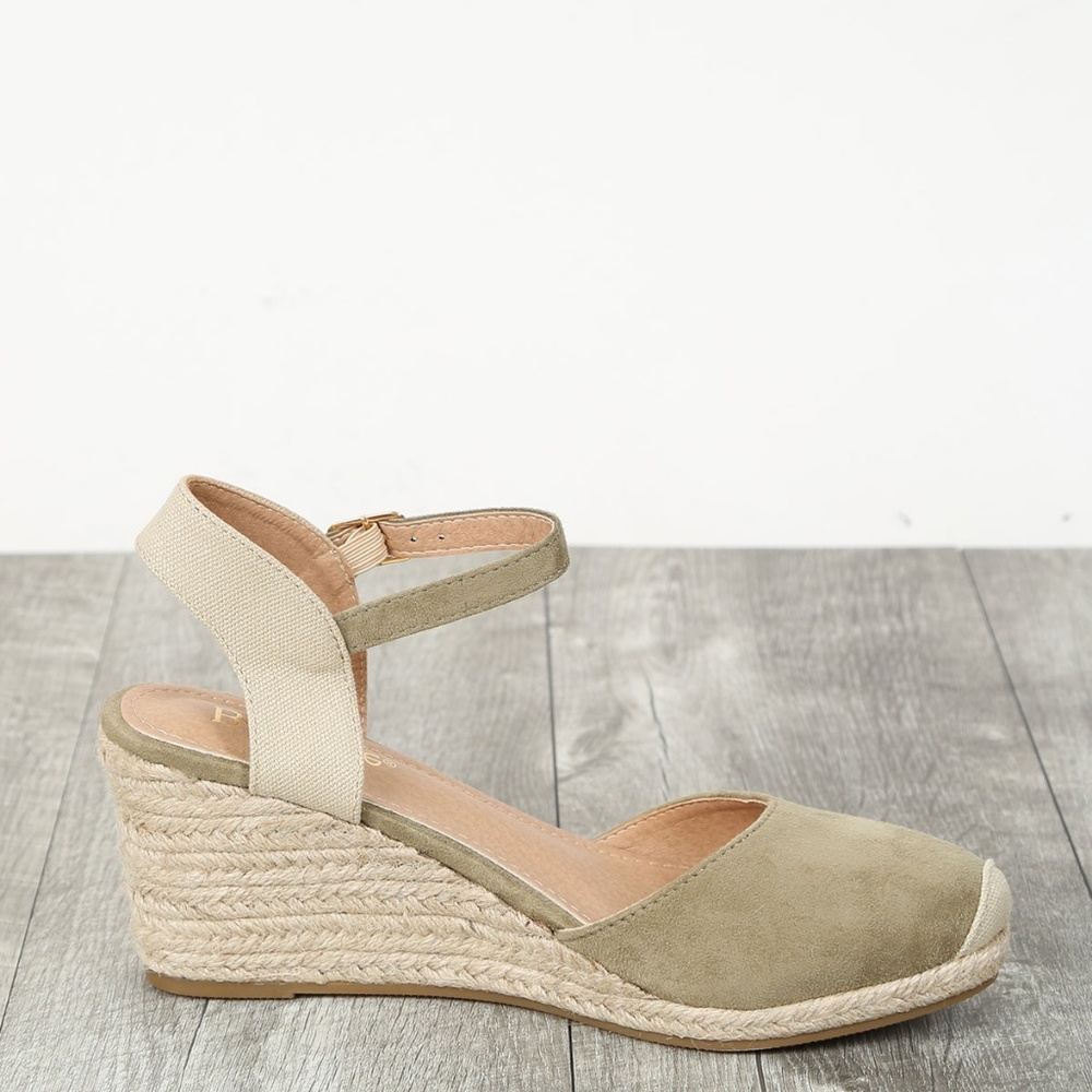 Round Toe Espadrille Wedge Low Platform Sandals - Picture 5 of 7